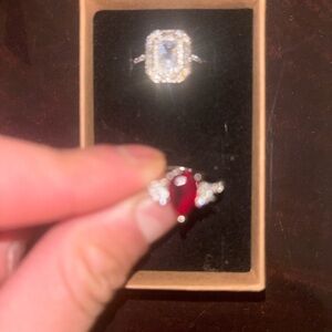 316 Stainless Steel Rings with Cubic Zirconia